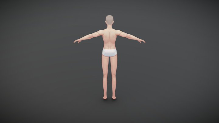 基础人体裸模_少年 3D Model