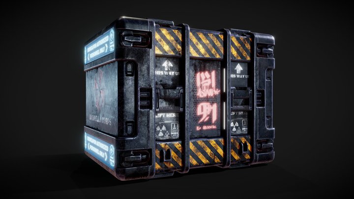 Sci-Fi Bioweapon Crate Game Asset 3D Model