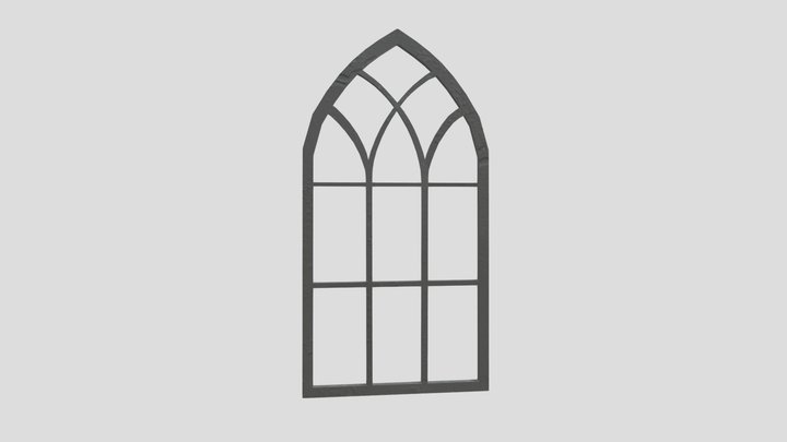 Abbey Window Frame Asset 3D Model