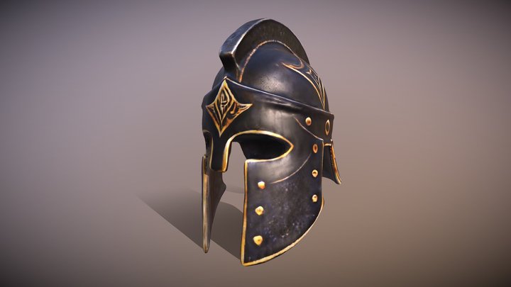 Black Gladiator Helmet 3D Model