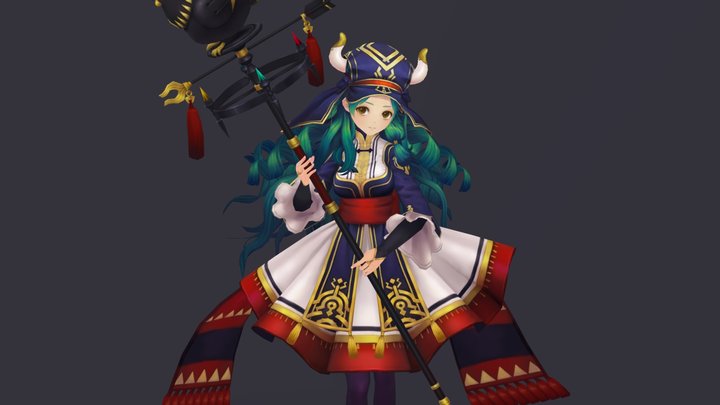 Handpaint girl 3D Model