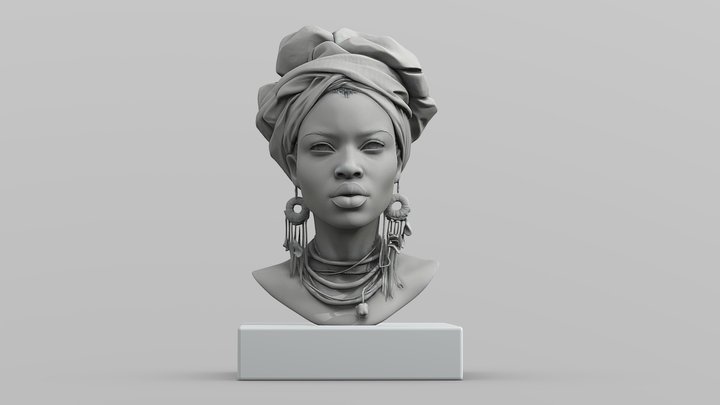 African Tribal Woman 3D Model
