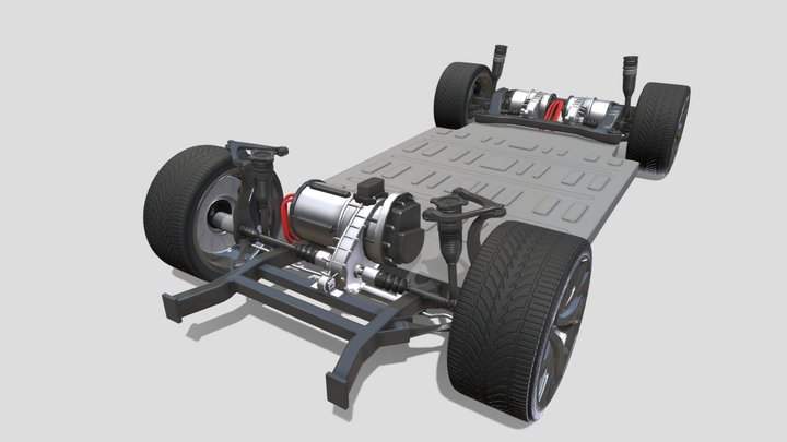 2020 Tesla Roadster 3 Motor Chassis 3D Model