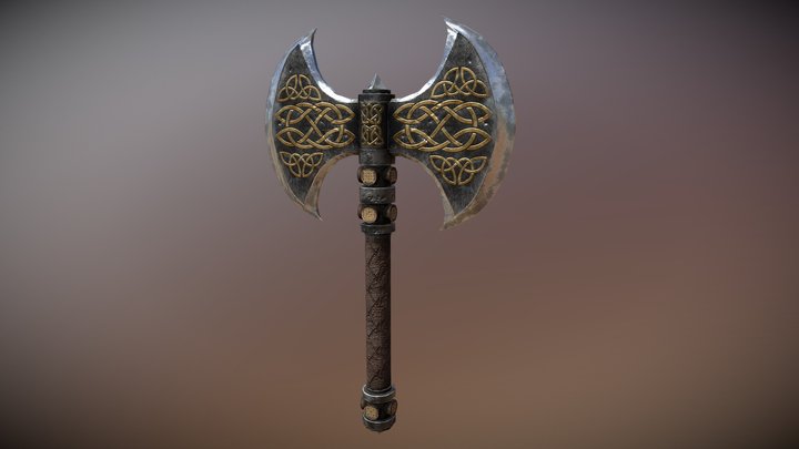 Asset01 Medieval Weapon Axe 3D Model