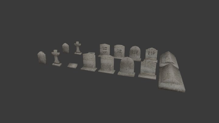 [PSX] Headstones 3D Model