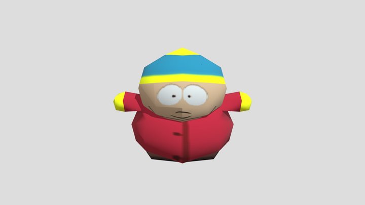 LowPoly PS1 Style Cartman 3D Model