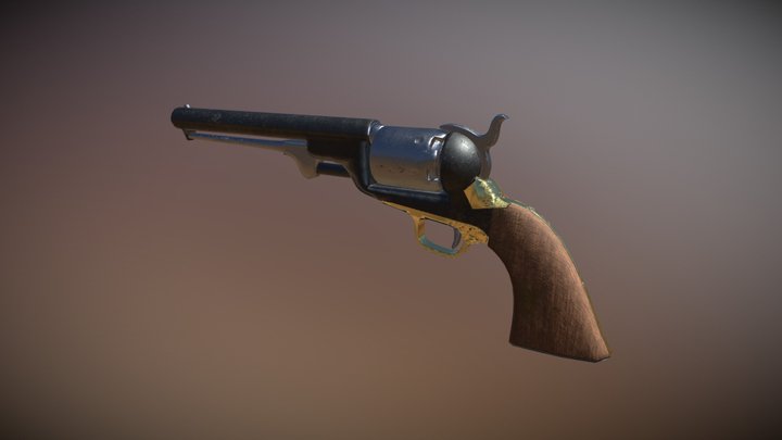 Colt 1851 Navy Revolver 3D Model