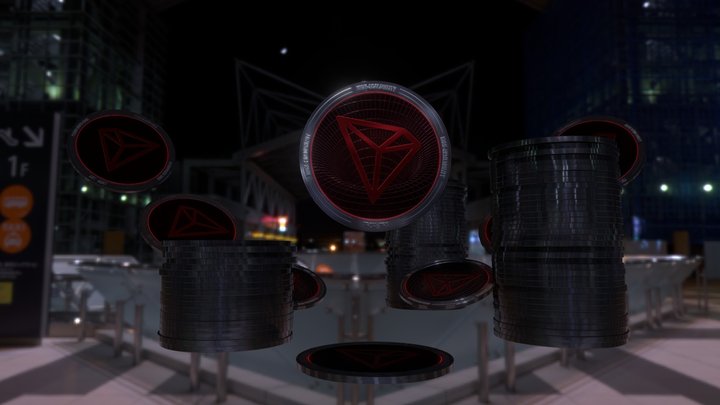 TRX Tron Crypto Currency 3D Model