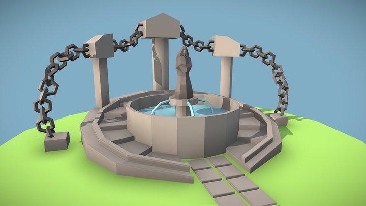Low Poly Altar 3D Model