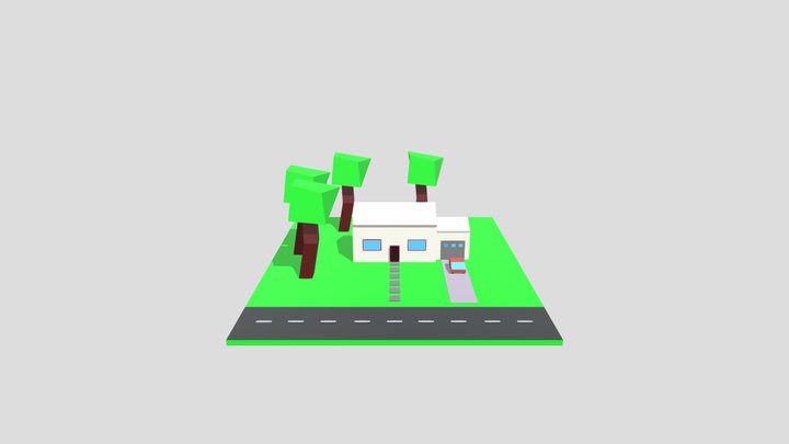 Casa con animacion 3D Model