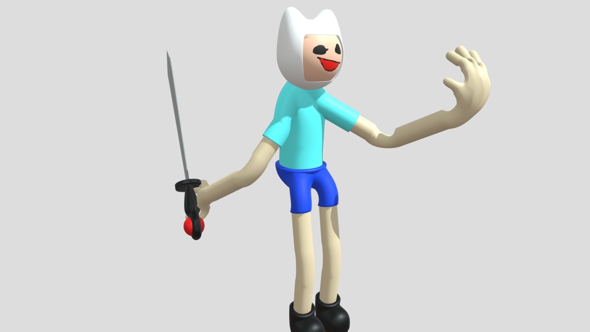 3D Pibby Finn model (Finished and sadly no icons)