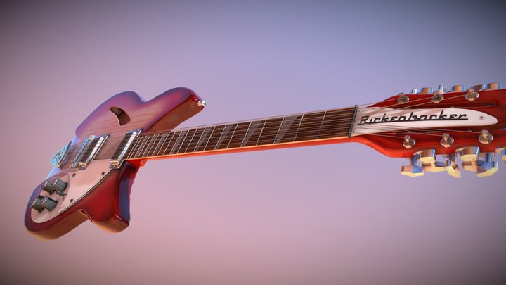 Electric Guitar - Rickenbacker 360/12 3D Model