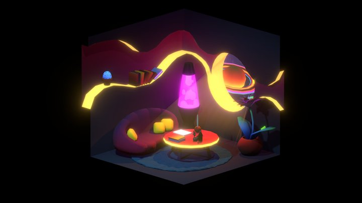 Cosy Space - Isometric Room 3D Model