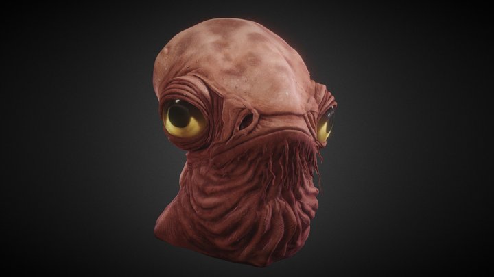 Admiral Ackbar Head Sculpt 3D Model