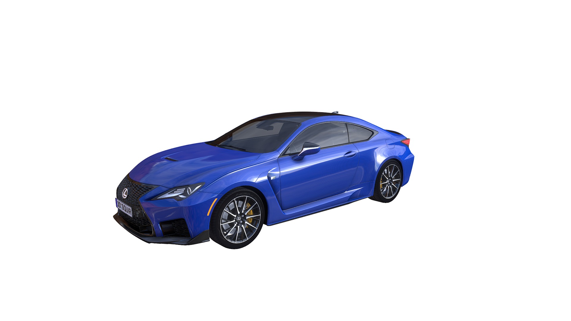 3D model Lexus RC F 2020 - This is a 3D model of the Lexus RC F 2020. The 3D model is about a blue sports car.