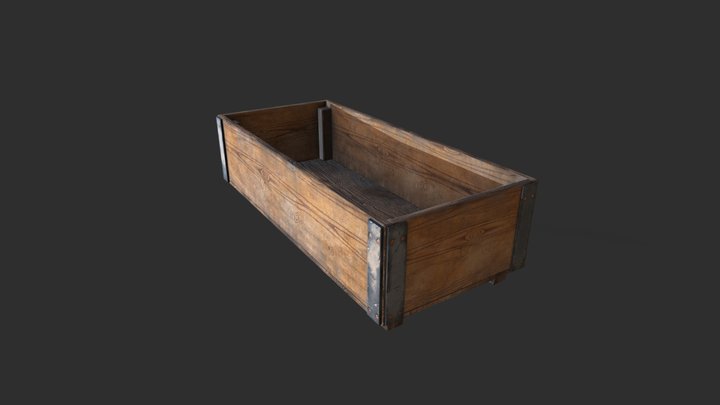 Wooden Medieval Crate Box 3D Model