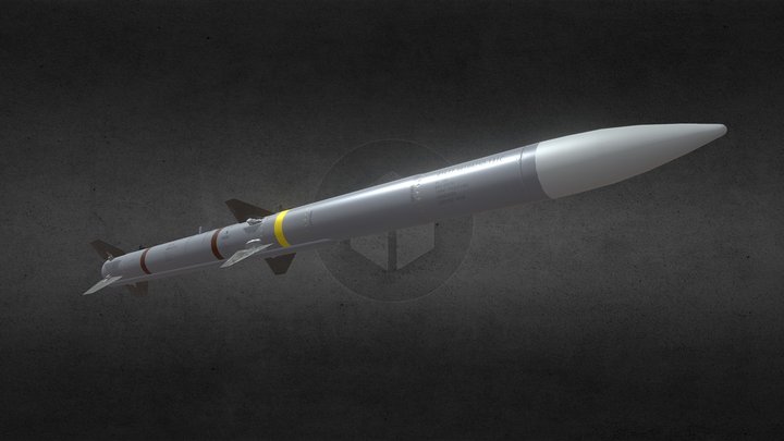 Air to Air Missile AIM-120 C Low Poly 3D Model