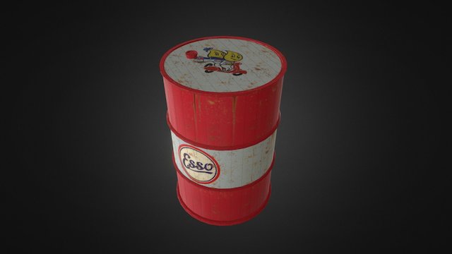 Esso Barrel 3D Model