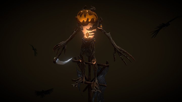Pumpkin Scarecrow 3D Model