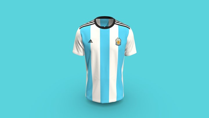Men's Replica Adidas Messi Argentina Jersey 3D Model