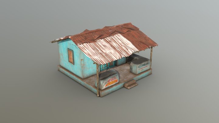 Rusty Old Tropical Shop 3D Model