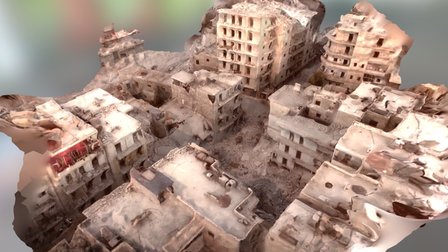 Aleppo, Syria - damaged city block (merged) 3D Model