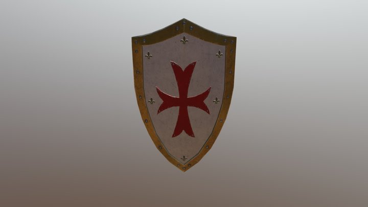 Templar medieval shield 3D Model