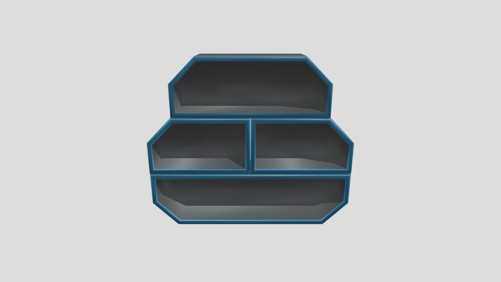 Sci Fi Low Poly Shelf