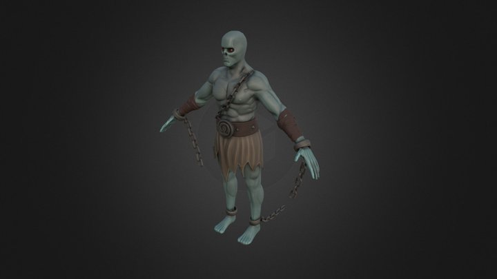 Low poly stlized undead guy 3D Model