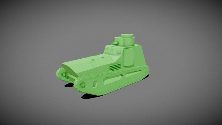 Leichter Kampfwagen II Tank Base Mesh 3D Model