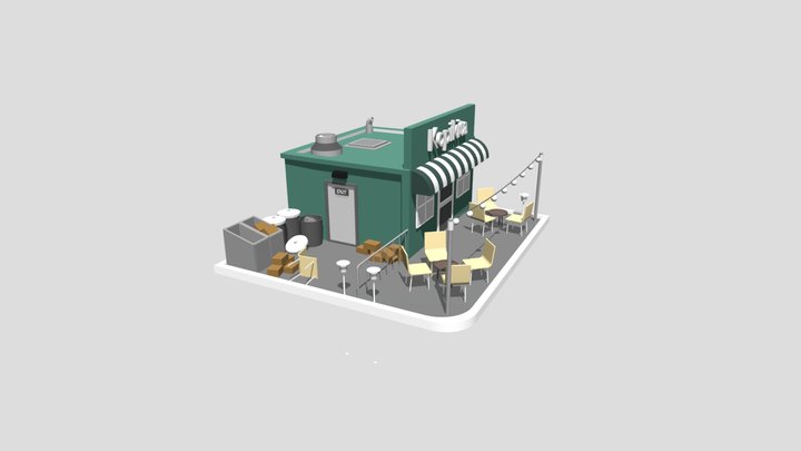 Kopi Kita - Mini Cafe Idea 3D Model