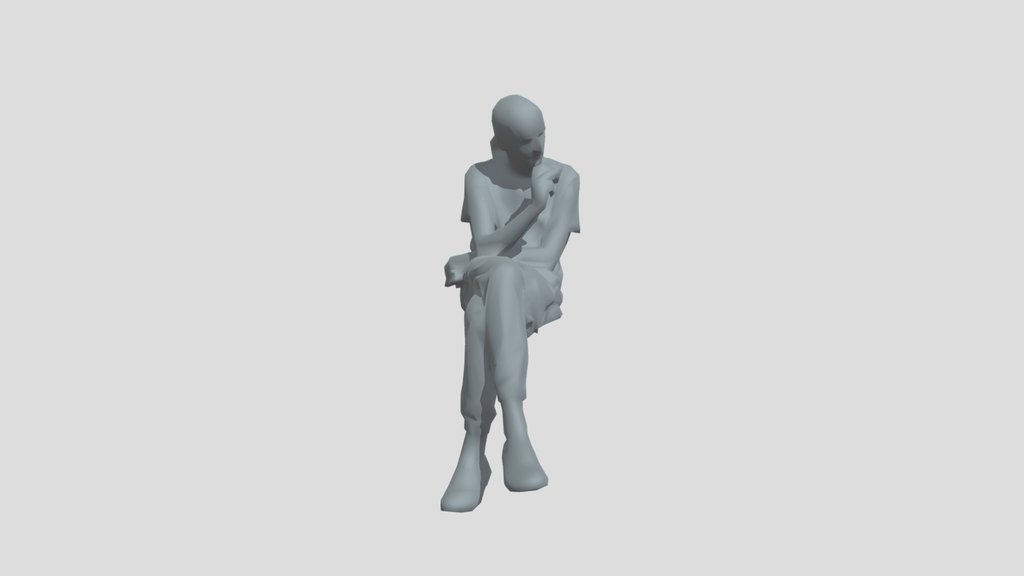 Lowpoly Construction Worker Sitting