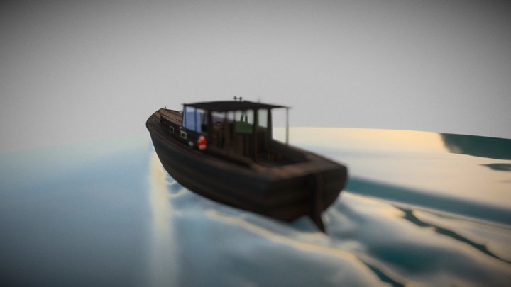 Boat & Waves 3D Model