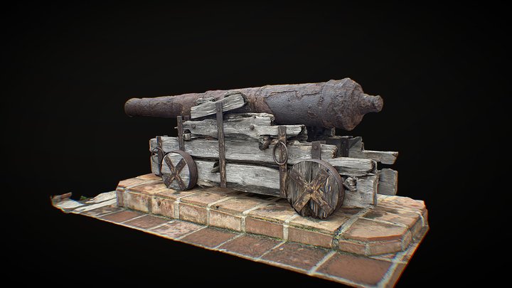 Cañón de Vigilancia Marítima Castillo Sohail. 3D Model