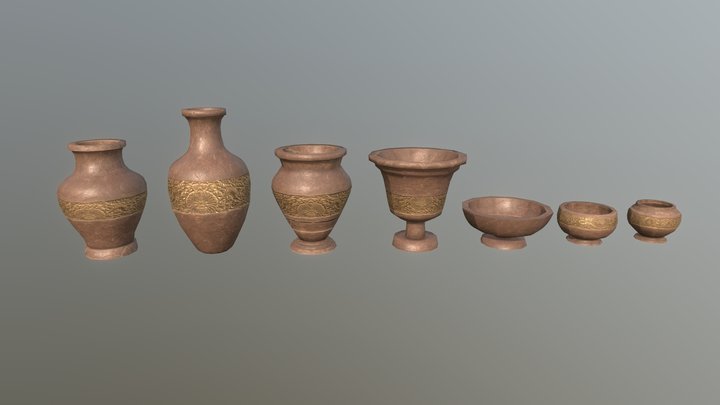 Pottery - Trim Sheet Texture 3D Model