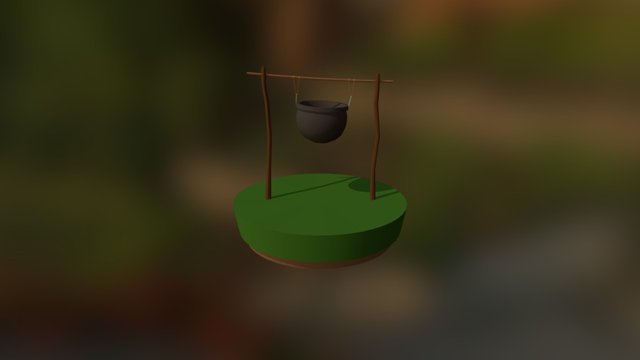 Low Poly Cooking Pot 3D Model