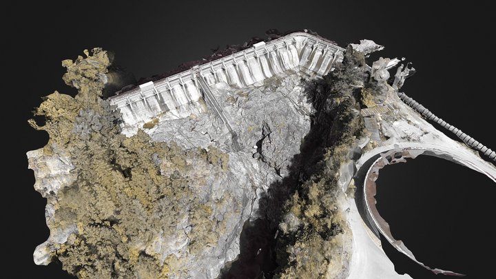 Powell Lake Dam Overview 3d Mesh 2018/2 3D Model