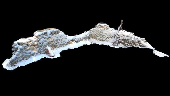 Limestone Wall Ruins 3D Model