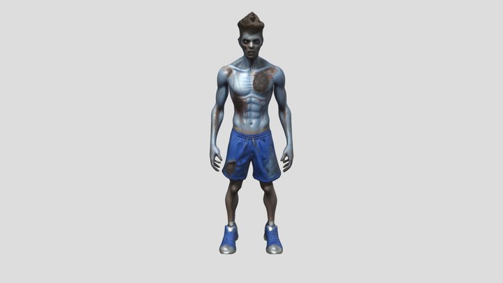 Sporty male zombie 3D Model