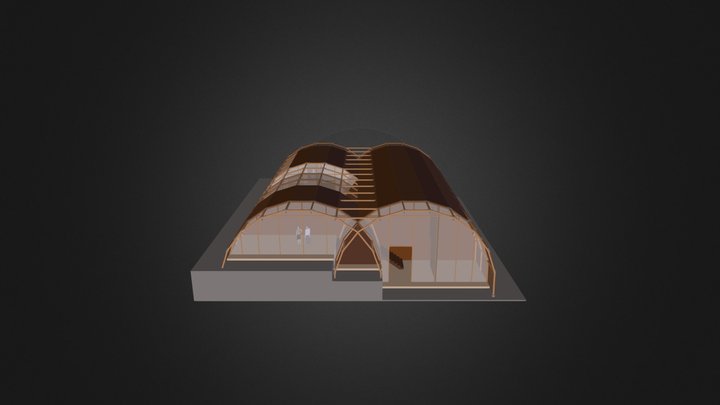 Pavillon d'exposition temporaire petite ceinture 3D Model