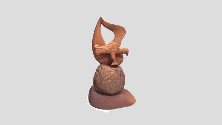 Cóndor esculpido en cuesco de palta 3D Model