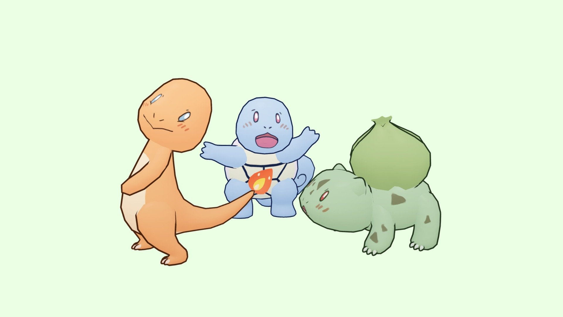 The basic pokemon - SQUIRTLE, BULBASOR, and CHARMANDER sorry for