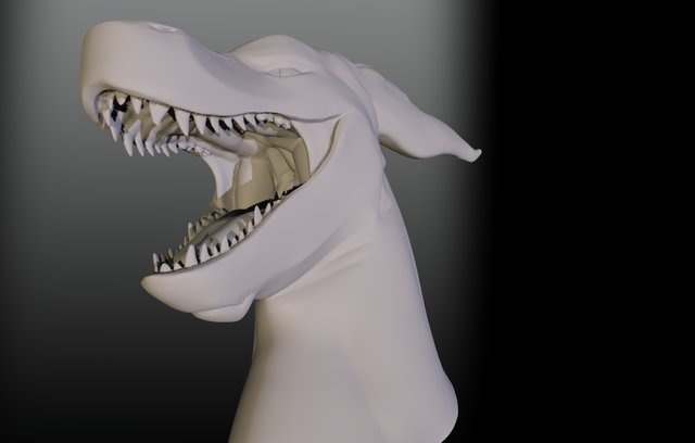 PM3D Immiten Head Open Mouth 3D Model