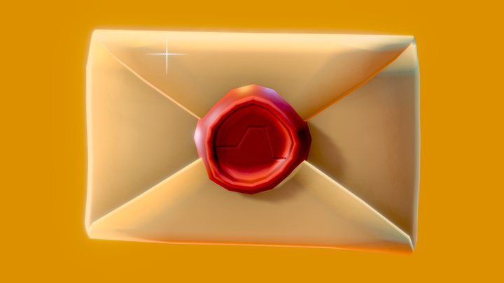 Low poly - Stylized Game Items - Envelope 3D Model