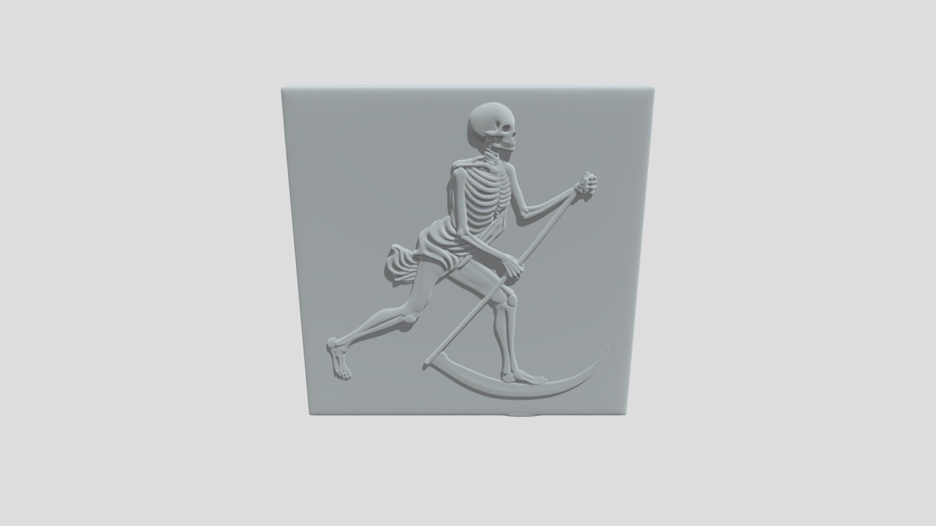 Blue Skeleton Runner Tile with Crescent Scythe - 3D model by dcvrst ...