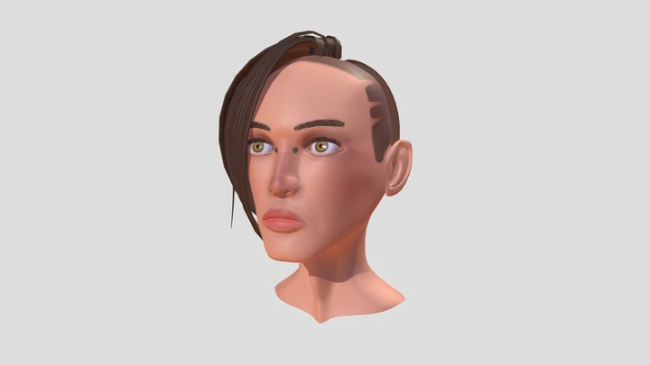 Woman head - human topology practice 3D Model