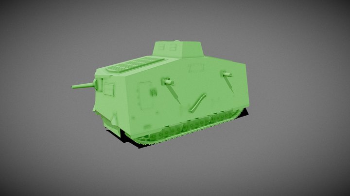 A7V Tank Base Mesh 3D Model