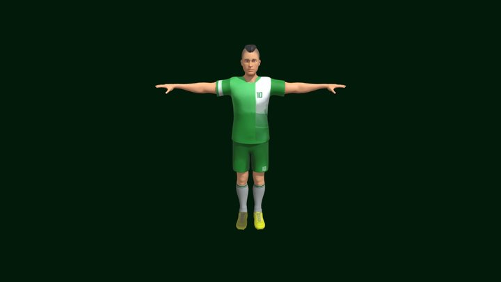 Soccer Game Player 3D Model
