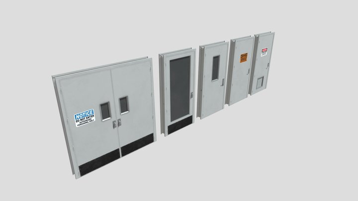 Industrial Doors 4K and 2K 3D Model