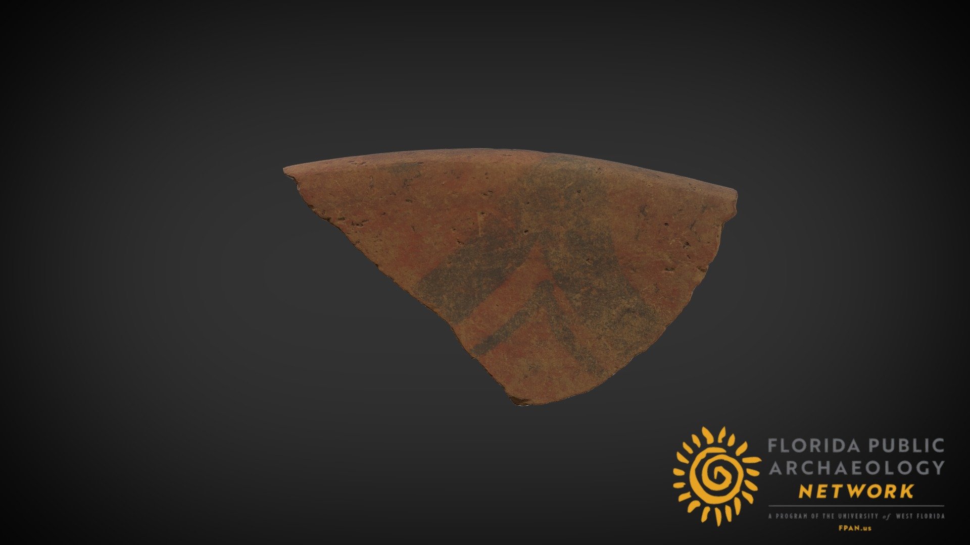 Aztec Black on Red Rim Sherd